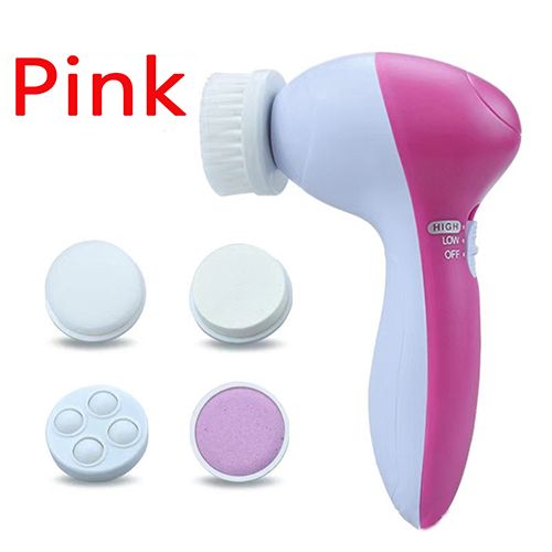 Electric 5 In 1 Facial Brush Facial Massage Spa Skin Instrument Vacuum Pore Cleaner Meter Blackhead Cleaning Cleanser Tools