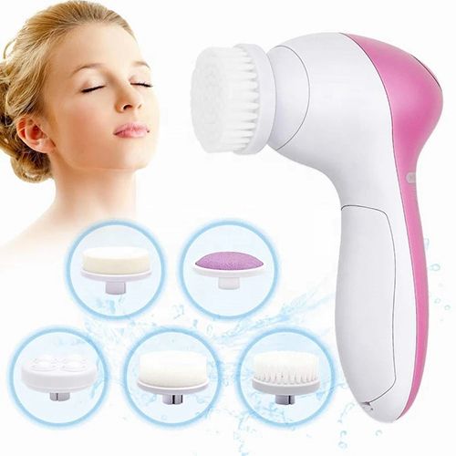 Electric 5 In 1 Facial Brush Facial Massage Spa Skin Instrument Vacuum Pore Cleaner Meter Blackhead Cleaning Cleanser Tools