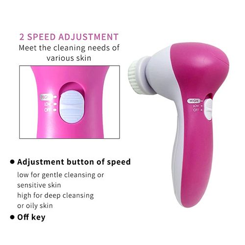 Electric 5 In 1 Facial Brush Facial Massage Spa Skin Instrument Vacuum Pore Cleaner Meter Blackhead Cleaning Cleanser Tools