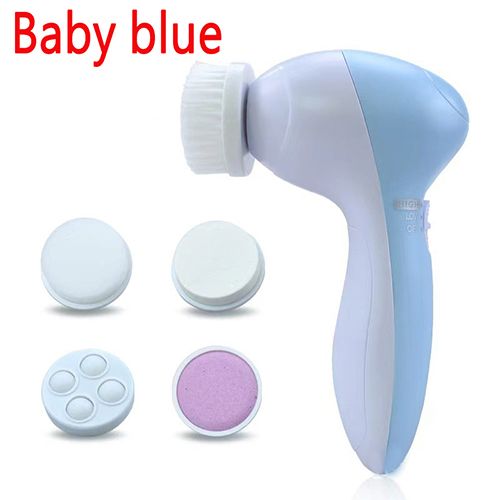 Electric 5 In 1 Facial Brush Facial Massage Spa Skin Instrument Vacuum Pore Cleaner Meter Blackhead Cleaning Cleanser Tools
