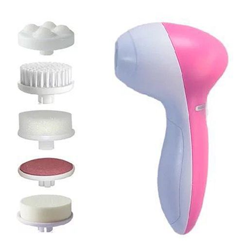 Electric 5 In 1 Facial Brush Facial Massage Spa Skin Instrument Vacuum Pore Cleaner Meter Blackhead Cleaning Cleanser Tools