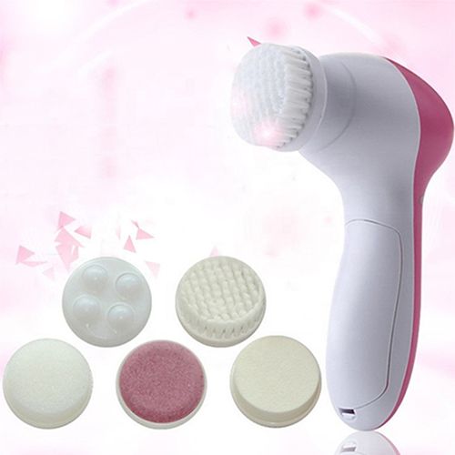 Electric 5 In 1 Facial Brush Facial Massage Spa Skin Instrument Vacuum Pore Cleaner Meter Blackhead Cleaning Cleanser Tools