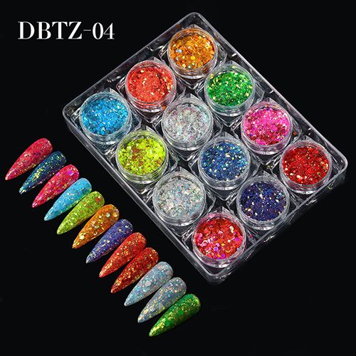 12 box a set Nail Art Powder Dust Shimmer Decoration,Shiny nail glitter,Shimmer Glitter Sequins, 12colors Nail Glitter Powder