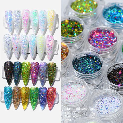 12 box a set Nail Art Powder Dust Shimmer Decoration,Shiny nail glitter,Shimmer Glitter Sequins, 12colors Nail Glitter Powder