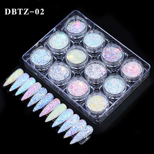 12 box a set Nail Art Powder Dust Shimmer Decoration,Shiny nail glitter,Shimmer Glitter Sequins, 12colors Nail Glitter Powder