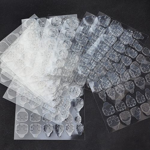 10 Sheets Waterproof Breathable Jelly Double Sided Nail Adhesives,Press on Nails Sticky Tabs Nail Glue Sticker Double-Sided Tape Adhesive Stickers False Nail Glue Suitable for False Nail Tips Transpar