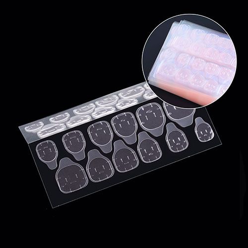 10 Sheets Waterproof Breathable Jelly Double Sided Nail Adhesives,Press on Nails Sticky Tabs Nail Glue Sticker Double-Sided Tape Adhesive Stickers False Nail Glue Suitable for False Nail Tips Transpar
