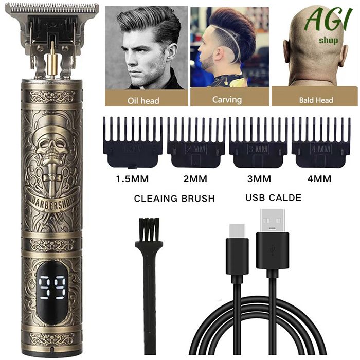 Professional Hair Clipper, Electric Shaver With LCD Display, Hair Clipper, Beard Trimmer, USB-C Charging, Cordless Long Hair Trimmer, Hair/Beard Trimmer Set With 4 Attachment Combs, Holiday Gift
