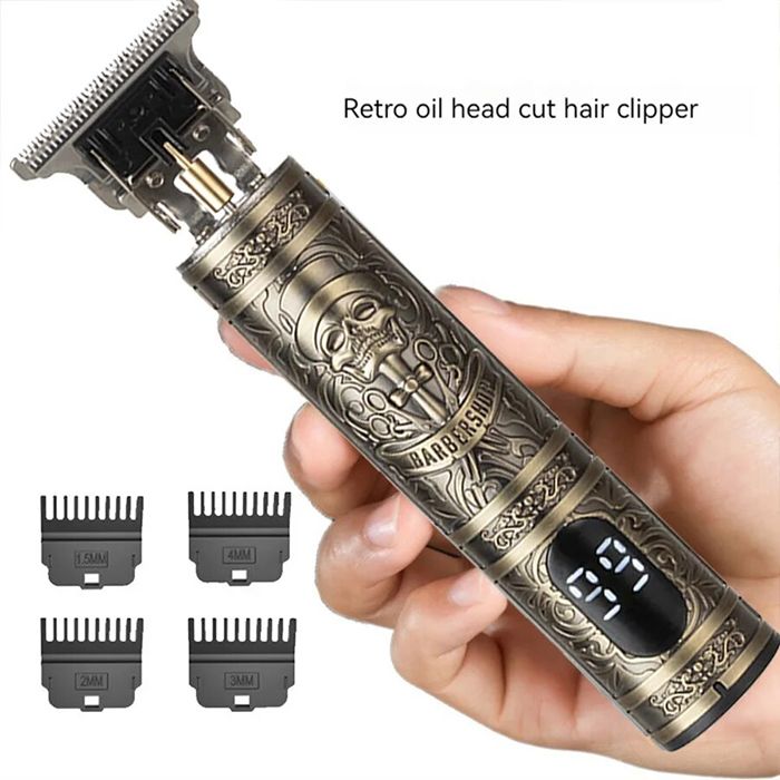 Professional Hair Clipper, Electric Shaver With LCD Display, Hair Clipper, Beard Trimmer, USB-C Charging, Cordless Long Hair Trimmer, Hair/Beard Trimmer Set With 4 Attachment Combs, Holiday Gift