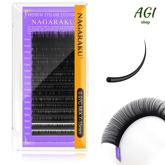16Rows Classic Individual Eyelash Extension Lashes Matte Black Professional  MIX 7-15MM Soft Natural Curl Faux Mink Eyelashes Extension Individual Eyelashes Artificial Fake False Eyelashes