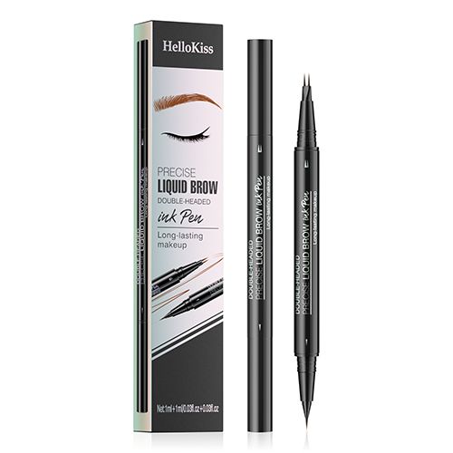 2-in-1 dual-ended eyebrow pencil with micro-fork tip and precision brush for natural-looking brows view 5
