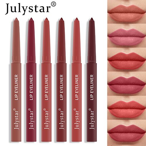 6 Colors Lip Liner Pencil Lip Makeup Matte Lipsticks Pen Natural Waterproof Contour Sexy Brown Lip Stick Lasting Cosmetic Tools