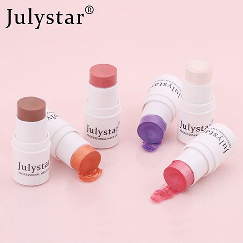 High gloss powder blusher stick can rotate pearl powder blusher cream matte powder blusher 6 colors option
