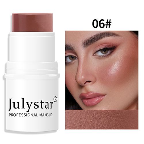 High gloss powder blusher stick can rotate pearl powder blusher cream matte powder blusher 6 colors option