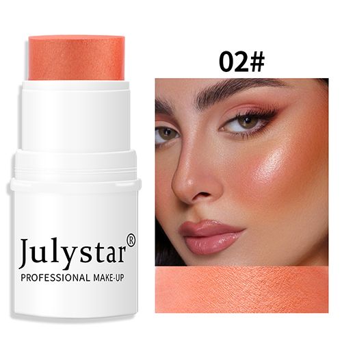 High gloss powder blusher stick can rotate pearl powder blusher cream matte powder blusher 6 colors option