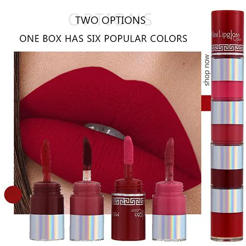 5 In 1 Lipstick, Five Color Matte Waterproof Velvet Long Lasting Lipstick, Creamy Texture Ladies Gift Valentine's Day Gifts