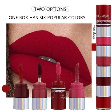 5 In 1 Lipstick, Five Color Matte Waterproof Velvet Long Lasting Lipstick, Creamy Texture Ladies Gift Valentine's Day Gifts