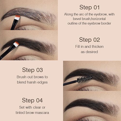Natural Liquid Dyeing Eyebrow Cream Set Waterproof Shaping Brown Tint Pointed Tube Eyebrow Henna Mascara Paint Brush Makeup Tool