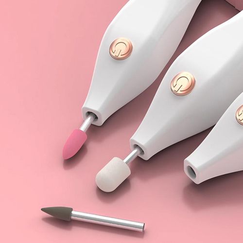 New Arrivals 4 in 1 Nail Drill Kit Manicure 3 Grinding Heads Battery-Powered Nail Polish Drill Machine Manicure Art Pen Tools For Gel Remover Portable Multi-Function Nail Sharpener Nail Grinding Tool