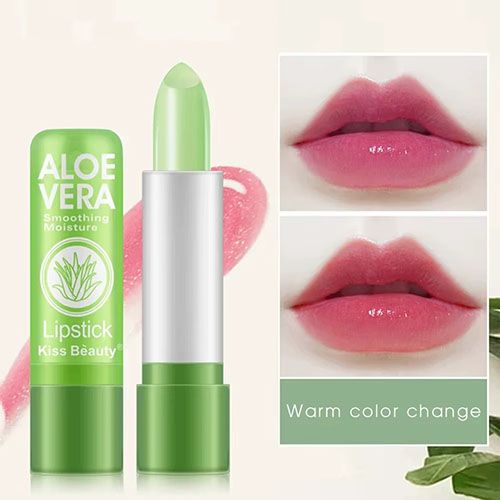 Aloe Vera Color-Changing Lipstick Long-Lasting, Moisturizing, Temperature-Activated Lip Balm, Fade-Resistant Nourishing Lip Care