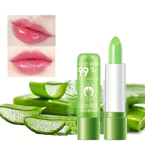 Aloe Vera Color-Changing Lipstick Long-Lasting, Moisturizing, Temperature-Activated Lip Balm, Fade-Resistant Nourishing Lip Care