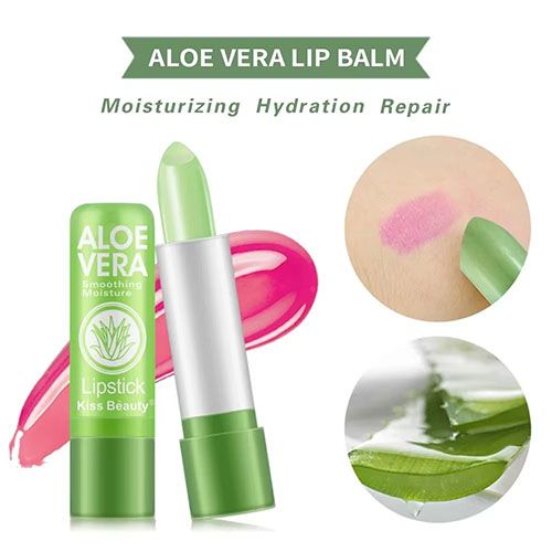 Aloe Vera Color-Changing Lipstick Long-Lasting, Moisturizing, Temperature-Activated Lip Balm, Fade-Resistant Nourishing Lip Care