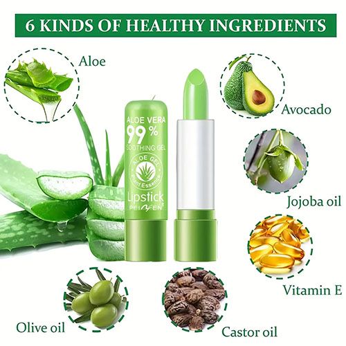 Aloe Vera Color-Changing Lipstick Long-Lasting, Moisturizing, Temperature-Activated Lip Balm, Fade-Resistant Nourishing Lip Care