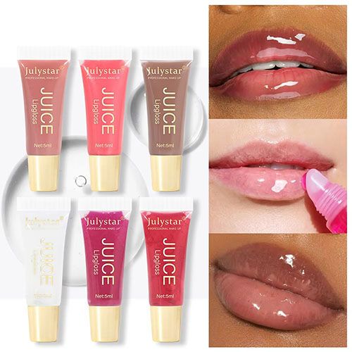 Glitter Plumping Lip Gloss Jelly Strawberry Moisturizer Fruit Lip Oil Transparent Fullness Lip Tint Gel Soft Tube Makeup LipCare view 2