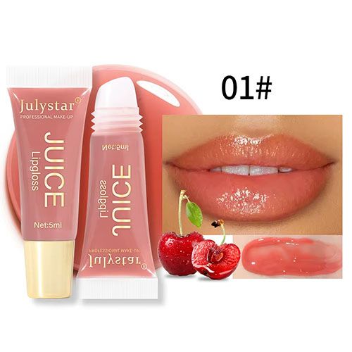 Glitter Plumping Lip Gloss Jelly Strawberry Moisturizer Fruit Lip Oil Transparent Fullness Lip Tint Gel Soft Tube Makeup LipCare view 7