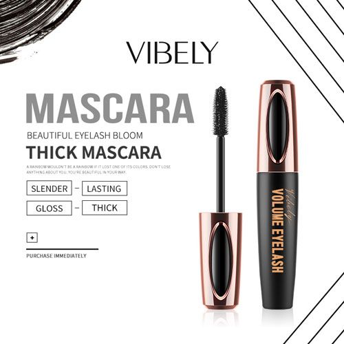 1pc Eyelash Extension Black Volume Eyelash Waterproof Mascara 4D Silk Fiber Eyelash Curling Mascara
