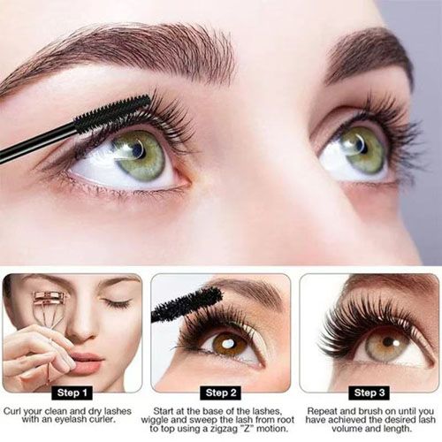 1pc Eyelash Extension Black Volume Eyelash Waterproof Mascara 4D Silk Fiber Eyelash Curling Mascara