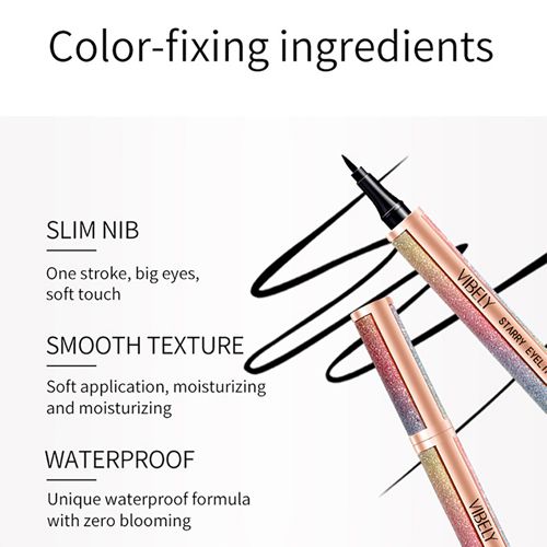Star Shine Liquid Eyeliner Long-lasting waterproof, sweat resistant and non-smudgy Fake Plain easy to draw black Eyeliner view 2