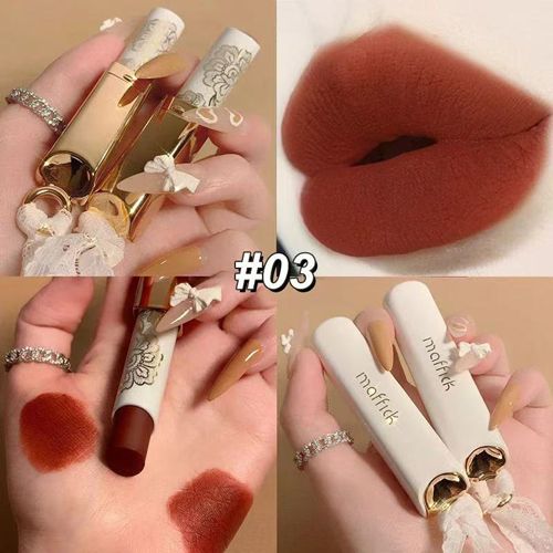 6-color lace lipstick waterproof matte brick red lipstick non-stick cup long-lasting velvet lip balm high color lip cosmetics view 10