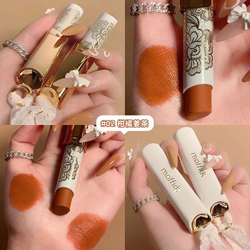 Lace Light Mist Matte Lipstick Reddish Brown Velvet Long-Lasting Not Easy To Fade Lipstick Waterproof Makeup Retro Lip Gloss view 7