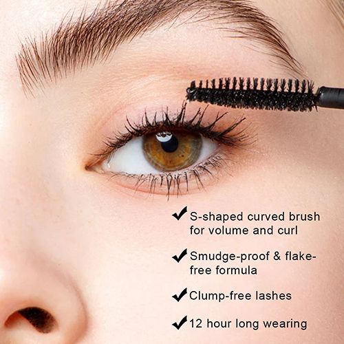 Quick-drying waterproof, long-lasting, sweat-proof, no smudging, long, thick, full, natural curling and shaping black mascara view 4