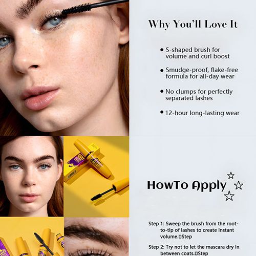 Quick-drying waterproof, long-lasting, sweat-proof, no smudging, long, thick, full, natural curling and shaping black mascara view 6