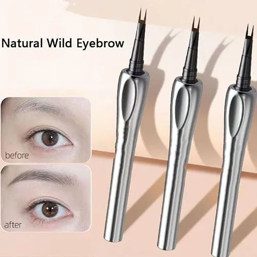 2 Forks Liquid Eyebrow Pen Lower Eyelash Eyeliner Aegyo-sal Hair Line Pencil Waterproof Natural Wild Brows Eyes Beauty