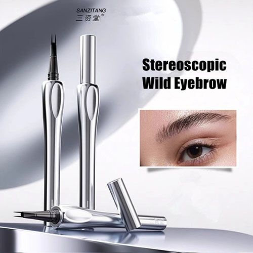 2 Forks Liquid Eyebrow Pen Lower Eyelash Eyeliner Aegyo-sal Hair Line Pencil Waterproof Natural Wild Brows Eyes Beauty