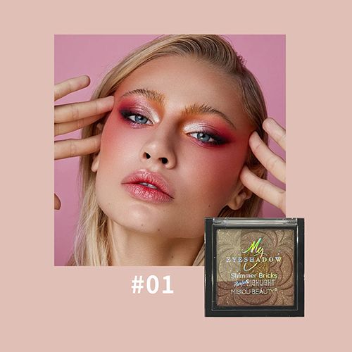 Face brightening, long-lasting, non-fading makeup, delicate glitter, phantom light, three-dimensional relief diamond highlight powder, contouring palette