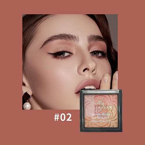 Face brightening, long-lasting, non-fading makeup, delicate glitter, phantom light, three-dimensional relief diamond highlight powder, contouring palette