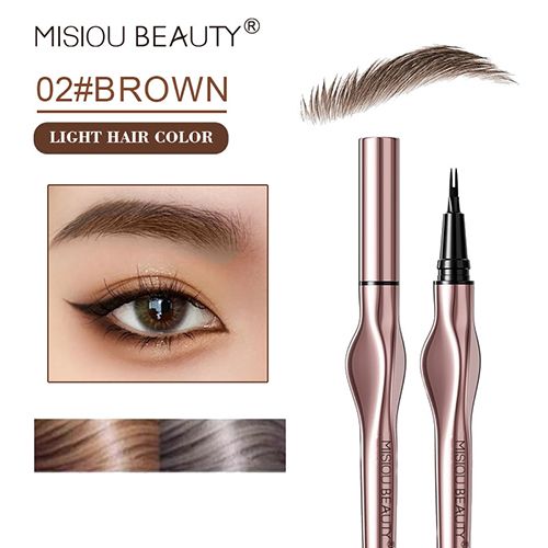 Waterproof and Durable Not Smudge Non-Decolorizing Distinct Look Wild Eyebrow One-Stroke Molding Extremely Fine Two-Fork Water E view 6