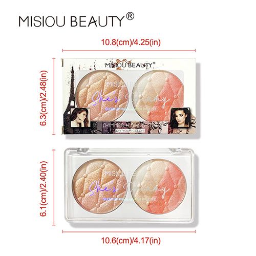 Makeup artist uses nose shadow dual-purpose brightening exquisite pearlescent matte double combination high-gloss repair integrated plate view 5