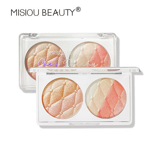 Makeup artist uses nose shadow dual-purpose brightening exquisite pearlescent matte double combination high-gloss repair integrated plate