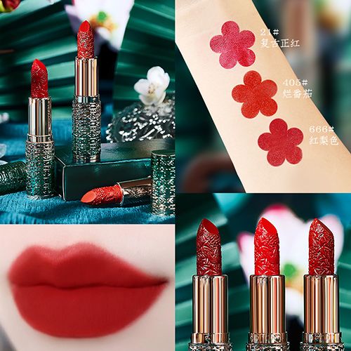 Engraved lipstick raincoat Chinese style does not fade for a long time, does not stick to the cup, waterproof and white view 3