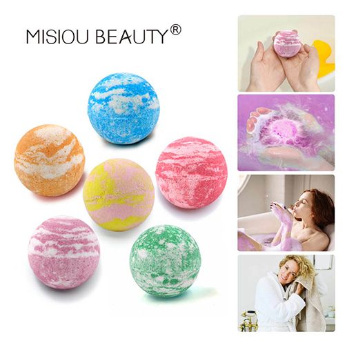 Internet celebrity household mixed color cleaning explosion bath salt ball essential oil skin care bath moisturizing bubble bomb bubble bath ball