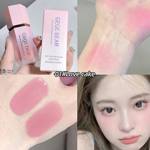 Gege Bear Liquid Blush Cream 6 Colors Smooth Velvet Matte Pink Blusher Natural Easy To Smudge view 7