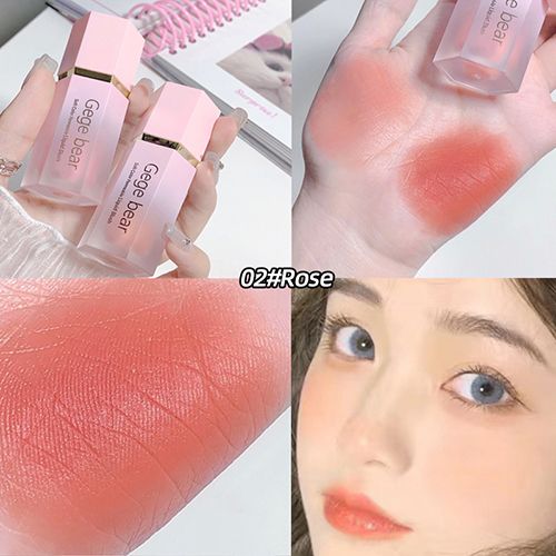 Gege Bear Liquid Blush Cream 6 Colors Smooth Velvet Matte Pink Blusher Natural Easy To Smudge view 8