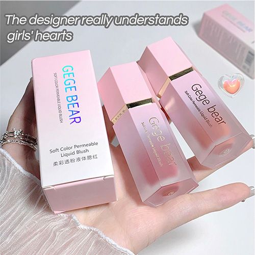 Gege Bear Liquid Blush Cream 6 Colors Smooth Velvet Matte Pink Blusher Natural Easy To Smudge view 2
