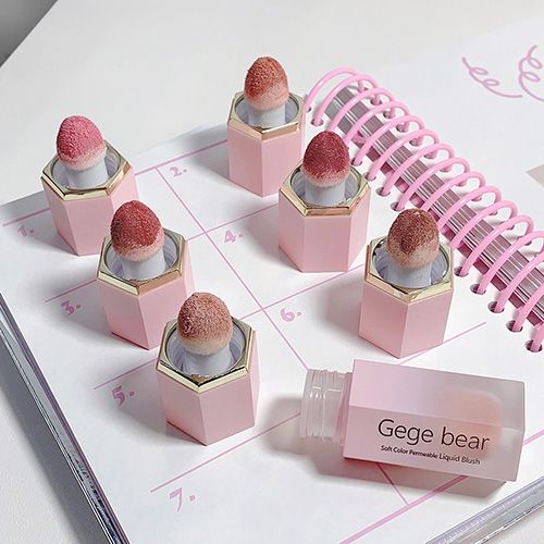 Gege Bear Liquid Blush Cream 6 Colors Smooth Velvet Matte Pink Blusher Natural Easy To Smudge view 3
