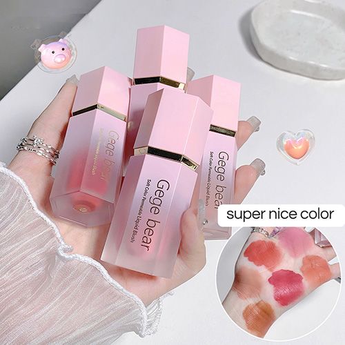 Gege Bear Liquid Blush Cream 6 Colors Smooth Velvet Matte Pink Blusher Natural Easy To Smudge view 4